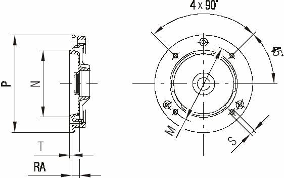 Присоединительные размеры фланца IMB 14 (больший) к 1LF7