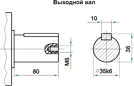 Габаритные и присоединительные размеры Ч-80